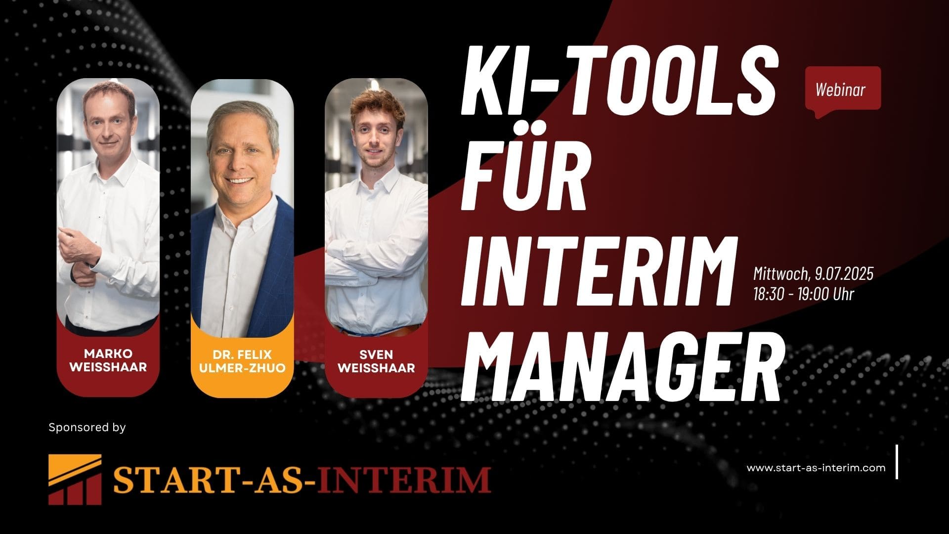 Kostenfreies Webinar: „KI-Tools für Interim Manager“ mit Dr. Felix Ulmer-Zhuo (ARTTAC SOLUTIONS)